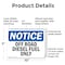 Signmission Off Road Diesel Fuel Only OSHA Notice Sign, Plastic, 10in W x 7in L, 2PK OS-2PACK-NS-P-710-L-16282 - alternate 8